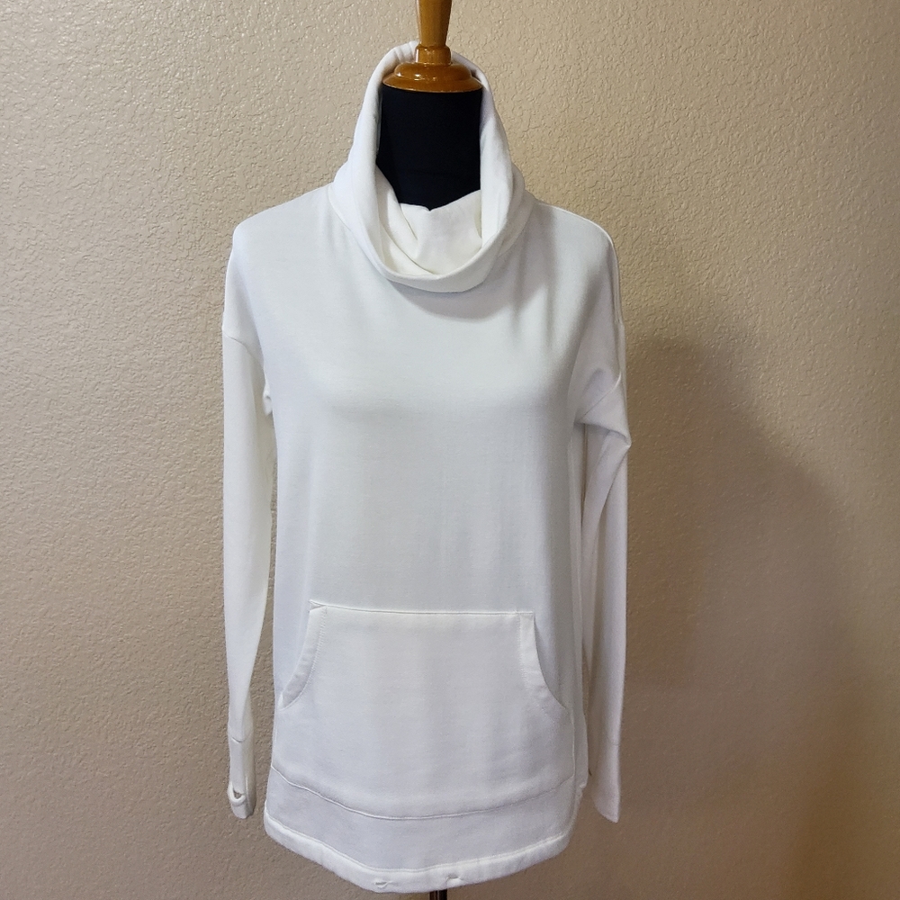 NWOT Soft Surroundings Cowl Neck Sweatshirt PM White